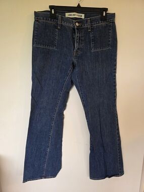 Gap Long And Lean Stretch Dark Blue Flare Jeans 10 Vintage